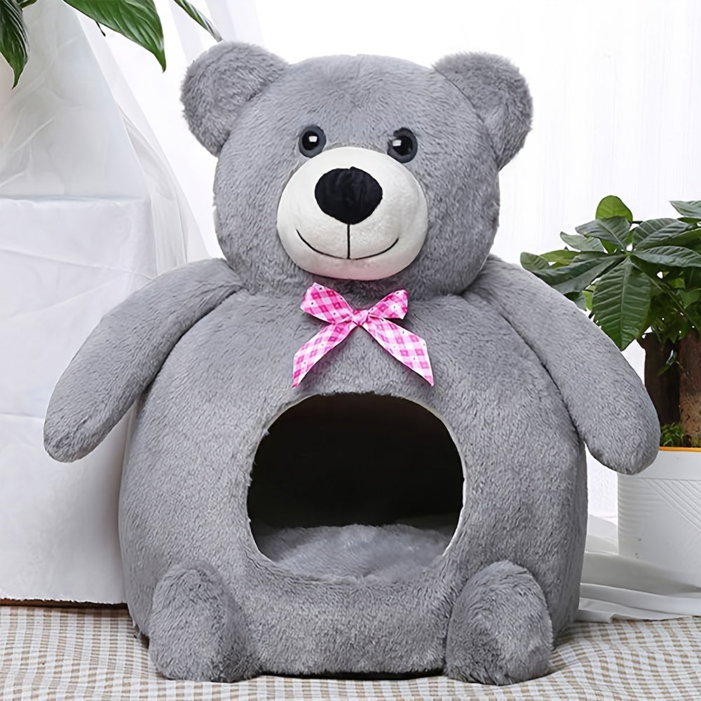Warm Portable Bear Pet Bed for Cats and Small Dogs