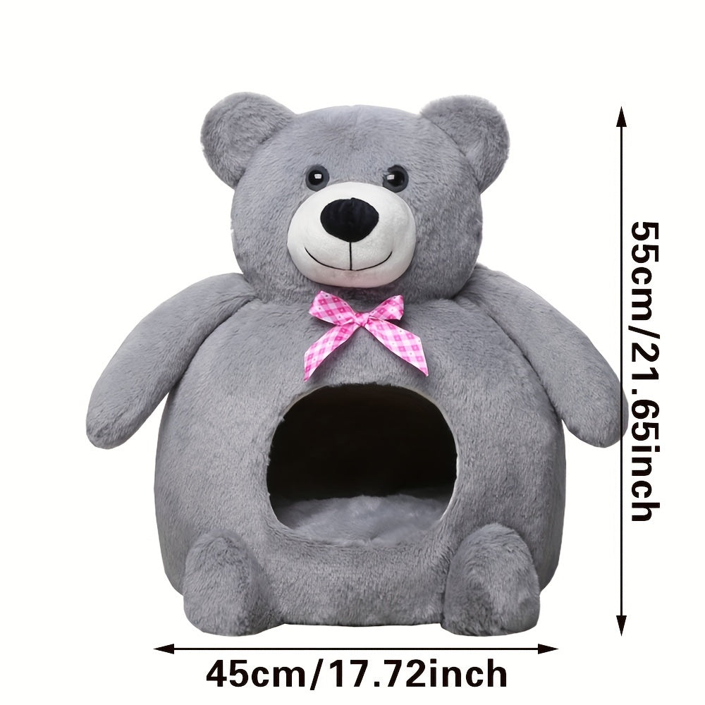 Warm Portable Bear Pet Bed for Cats and Small Dogs